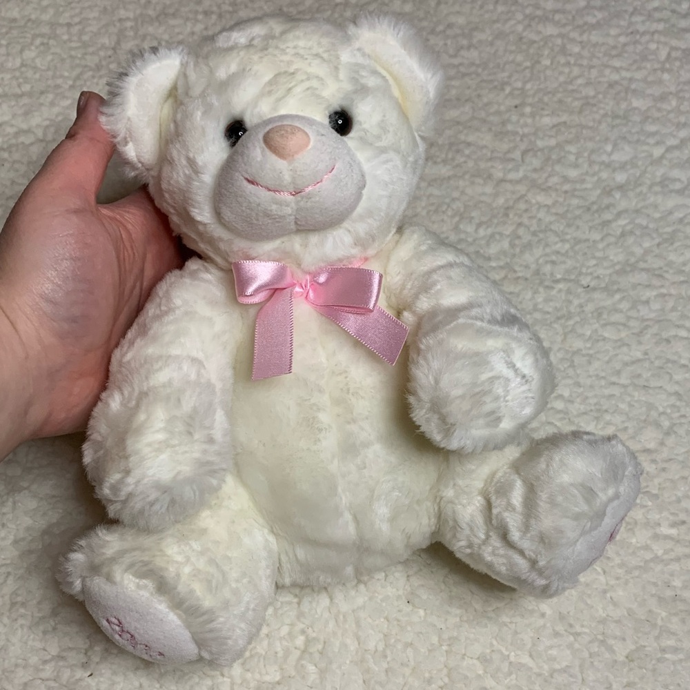 2002 Breast Cancer Awareness Bear Stuffed Animal Awareness Ribbon